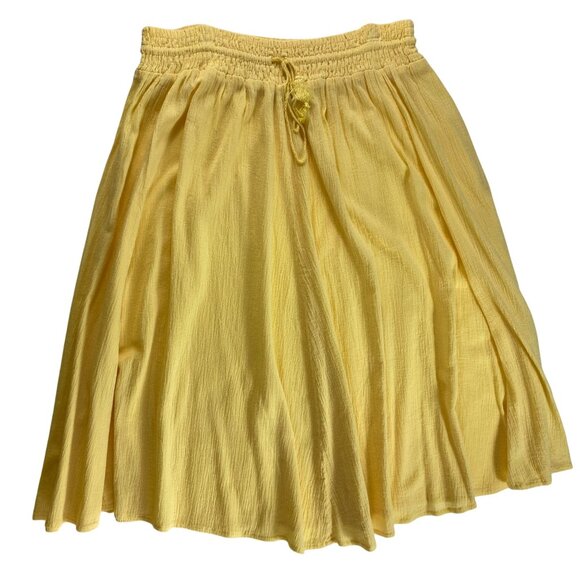J Crew Yellow Skirt Lightweight Boho 100% Cotton Summer Classic Cute Hippie XL - Picture 1 of 3